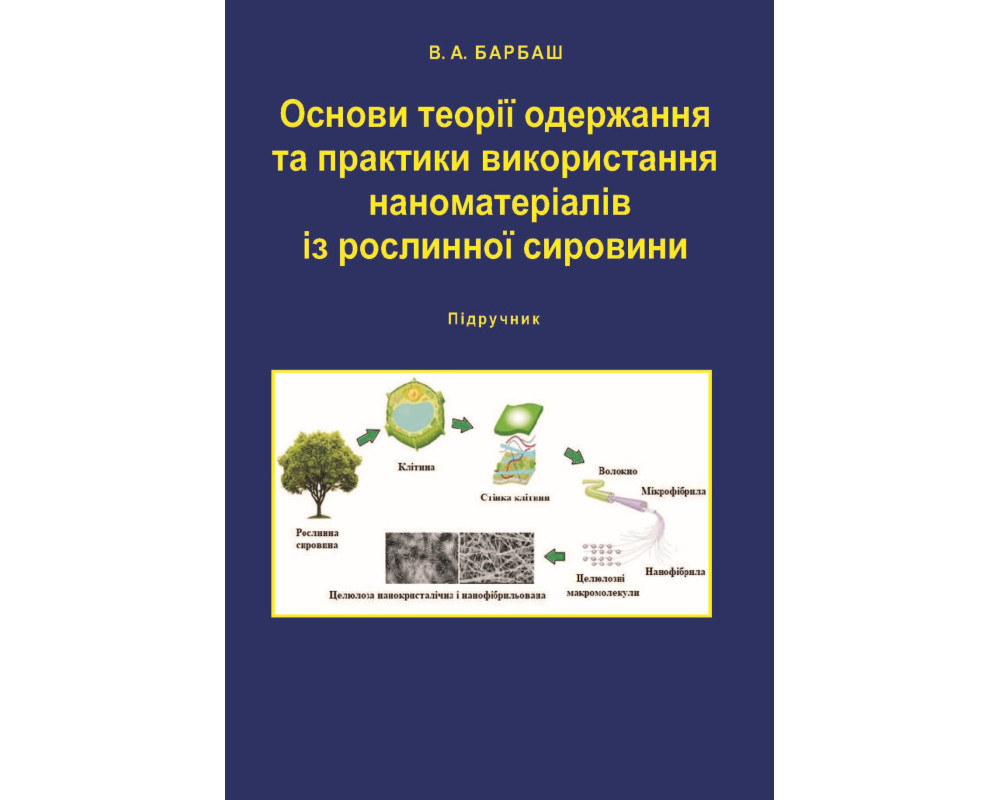 Основи теорії одержання та практики використання наноматеріалів із рослинної сировини. Підручник.  /Барбаш В.А./ 2026. – 260 с.